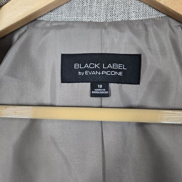 Black Label by Evan Picone Jacket Blazer sz 18 Tan Tweed Pockets Lined Career - Picture 7 of 13